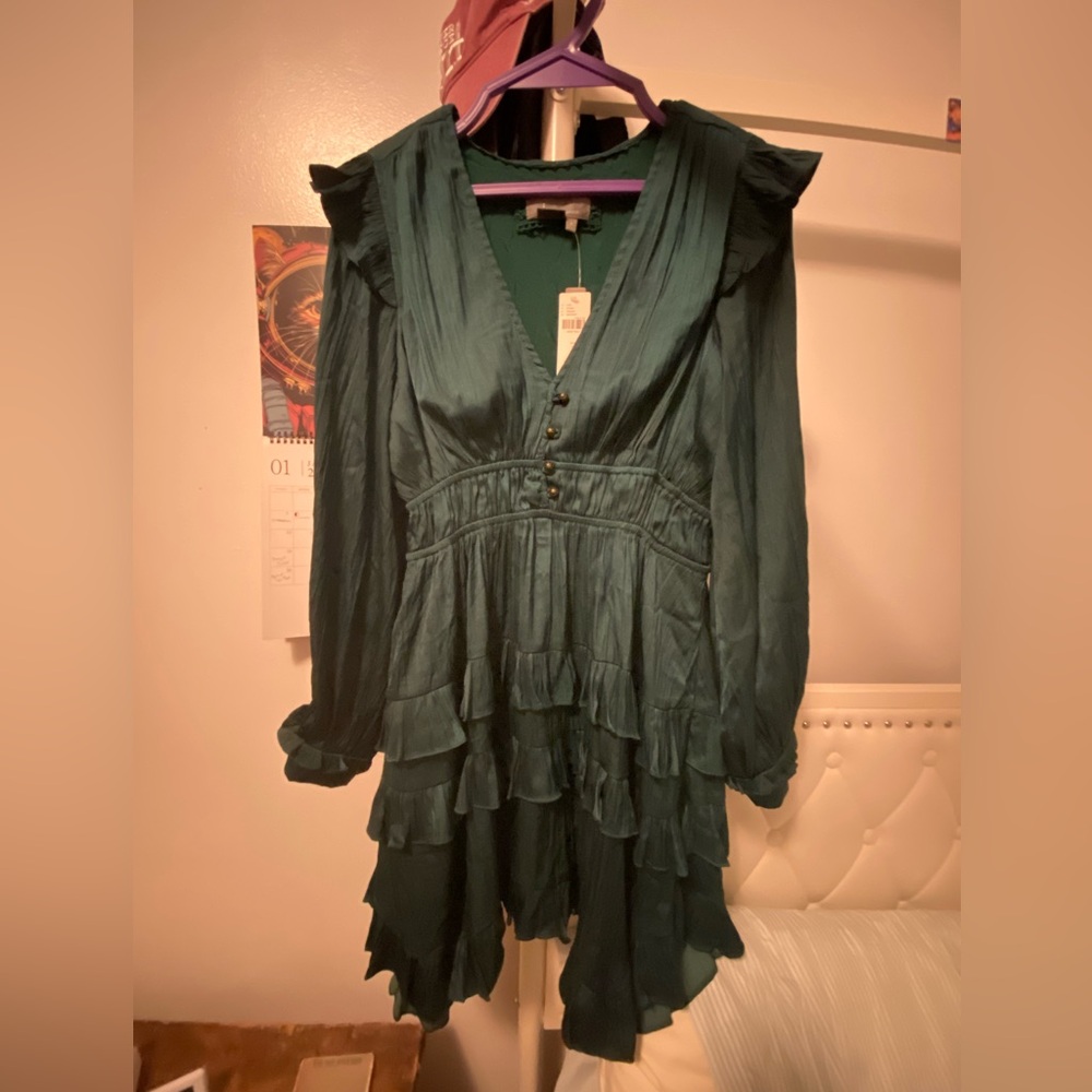 NWT By Anthropologie Ruffled Tiered Mini Dress - Picture 2 of 14
